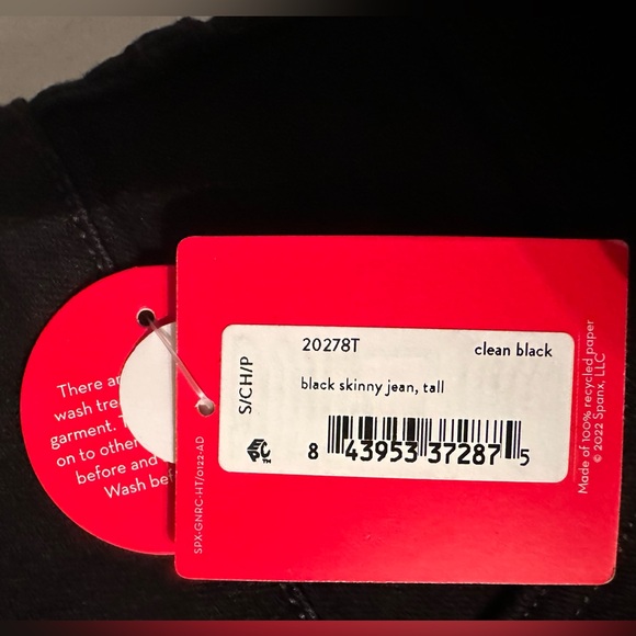 NWT $128 Spanx small tall black pull on jean leggings. Slimming. - Picture 13 of 14